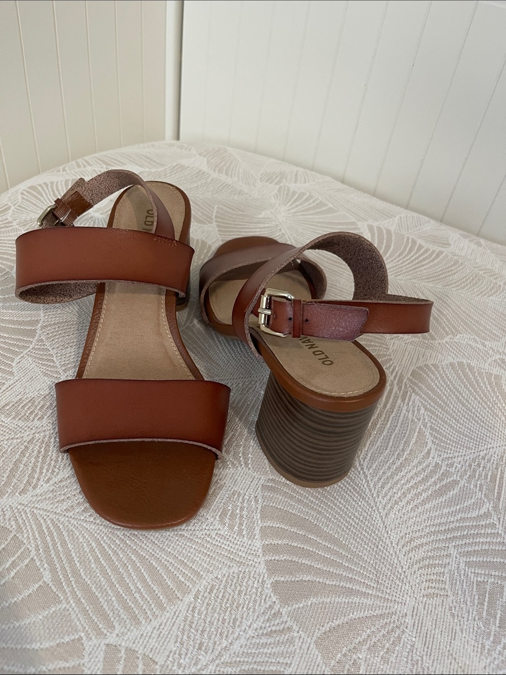 Old Navy Brown Two-Strap Block Heel Sandals